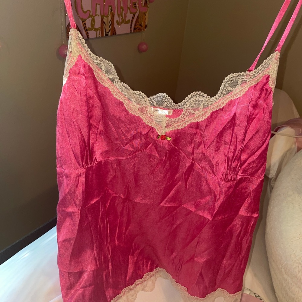 Pretty satin hot pink cami top